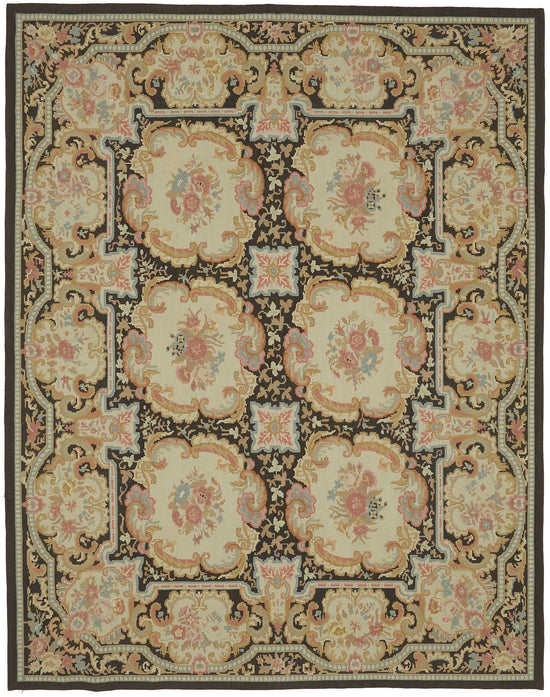 8x10 Floral Aubusson Kilim - 47381