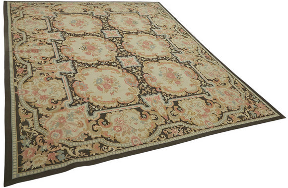 8x10 Floral Aubusson Kilim - 47381