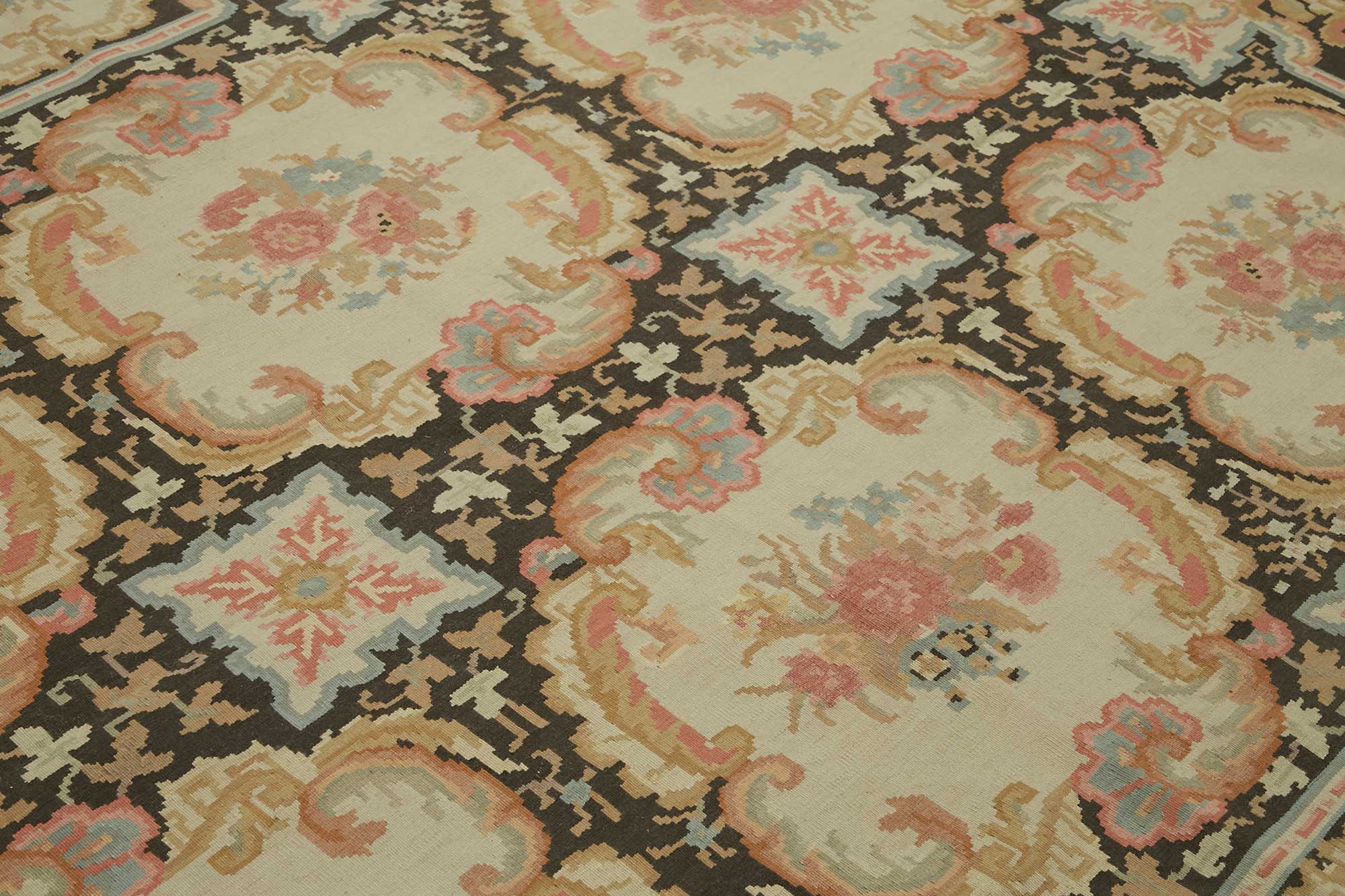 8x10 Floral Aubusson Kilim - 47381