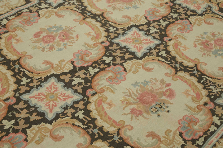 8x10 Floral Aubusson Kilim - 47381