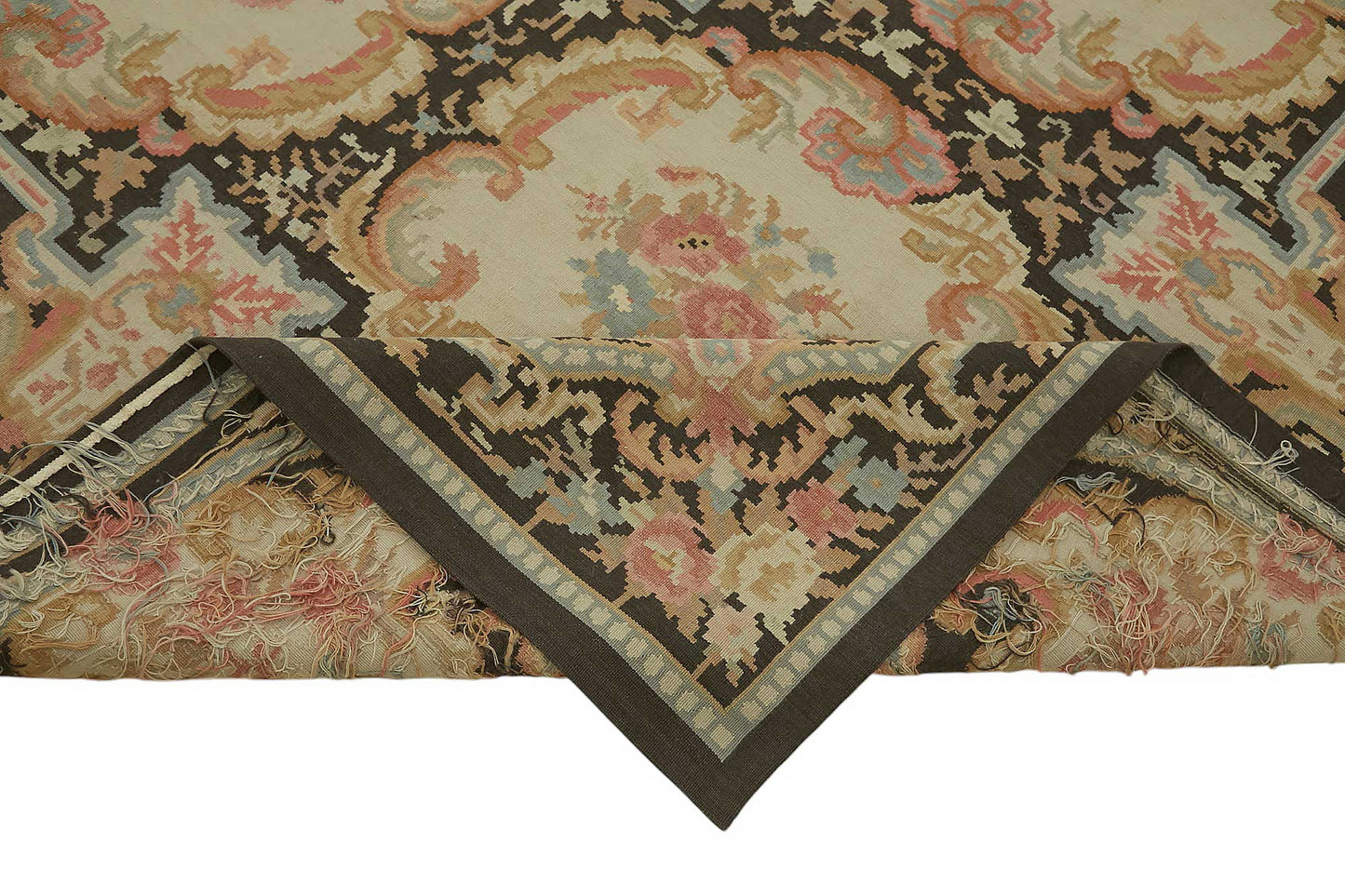 8x10 Floral Aubusson Kilim - 47381