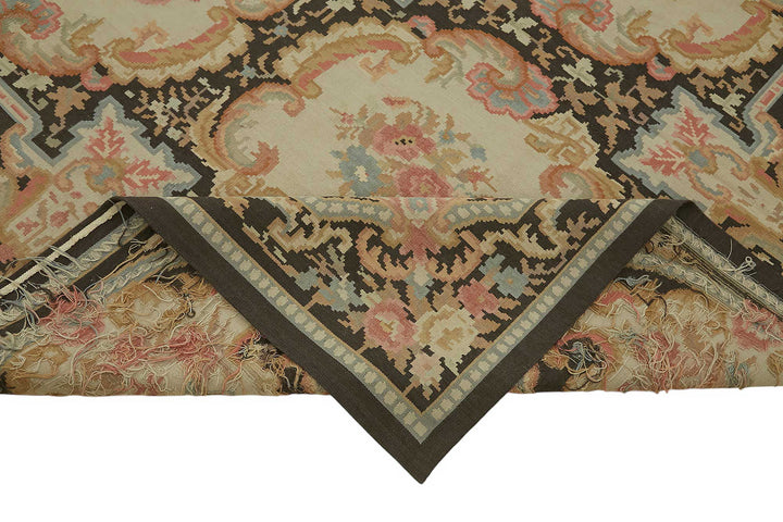 8x10 Floral Aubusson Kilim - 47381