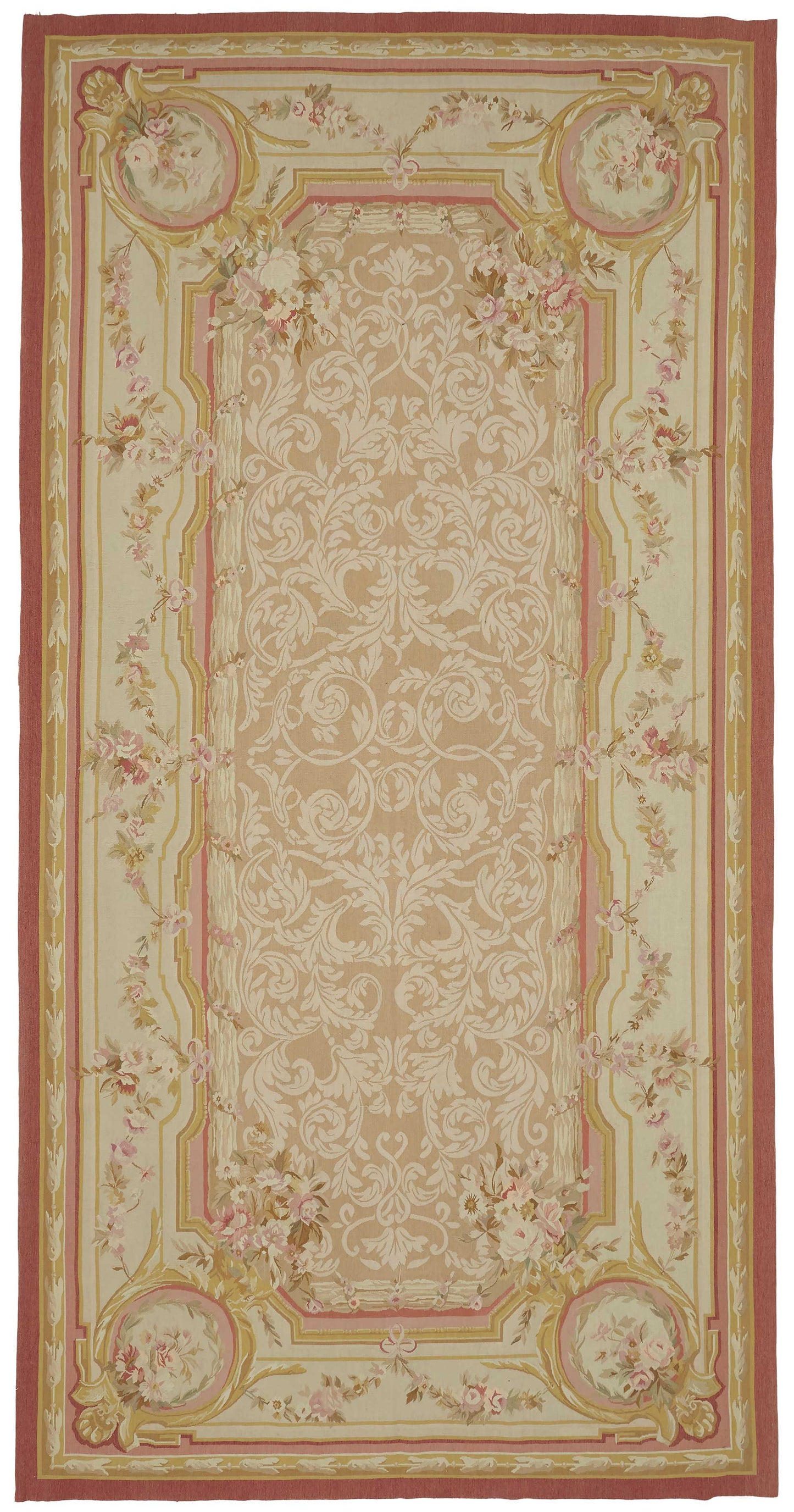 7x13 Floral Aubusson Kilim - 47382