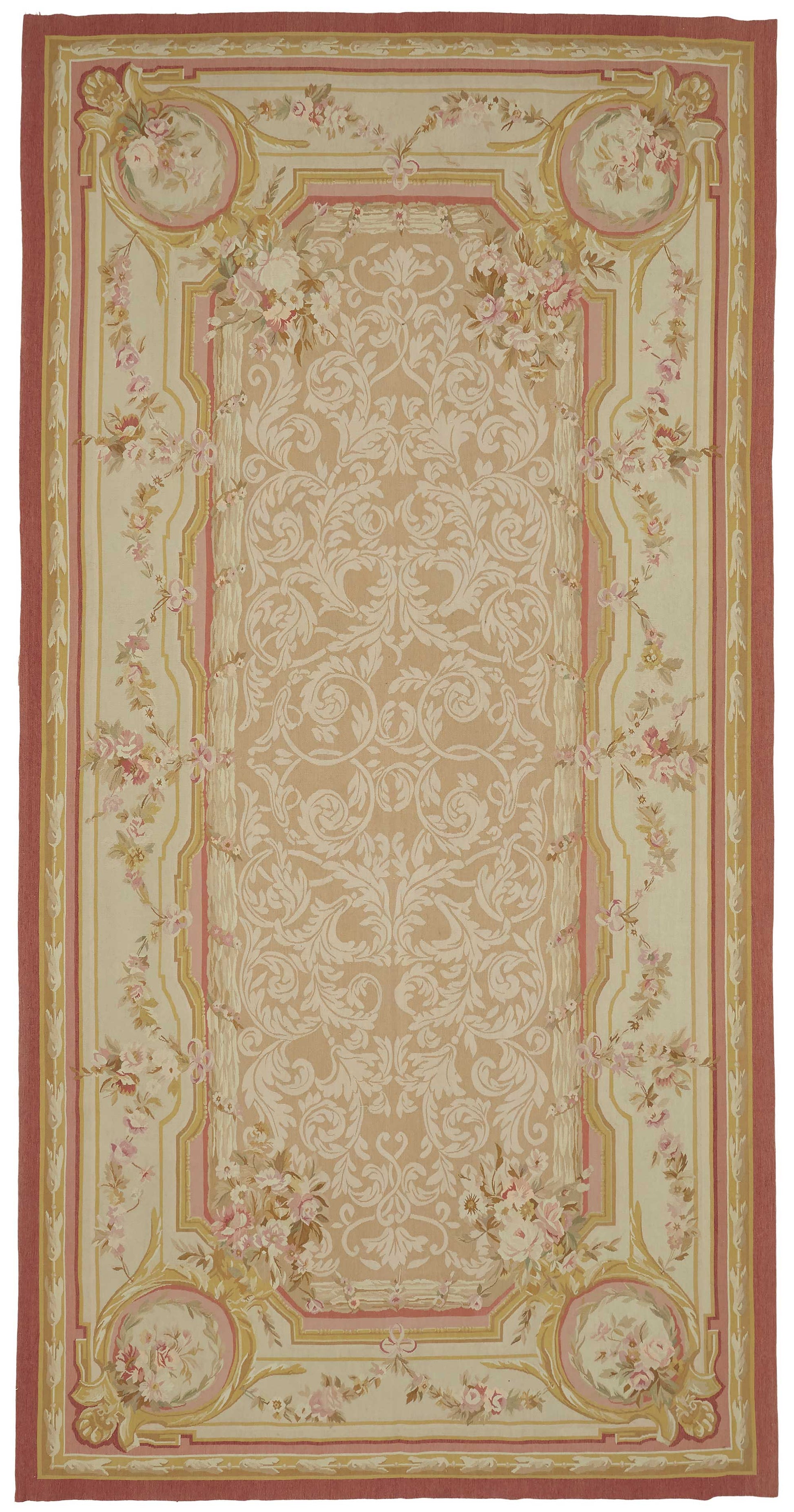 7x13 Floral Aubusson Kilim - 47382