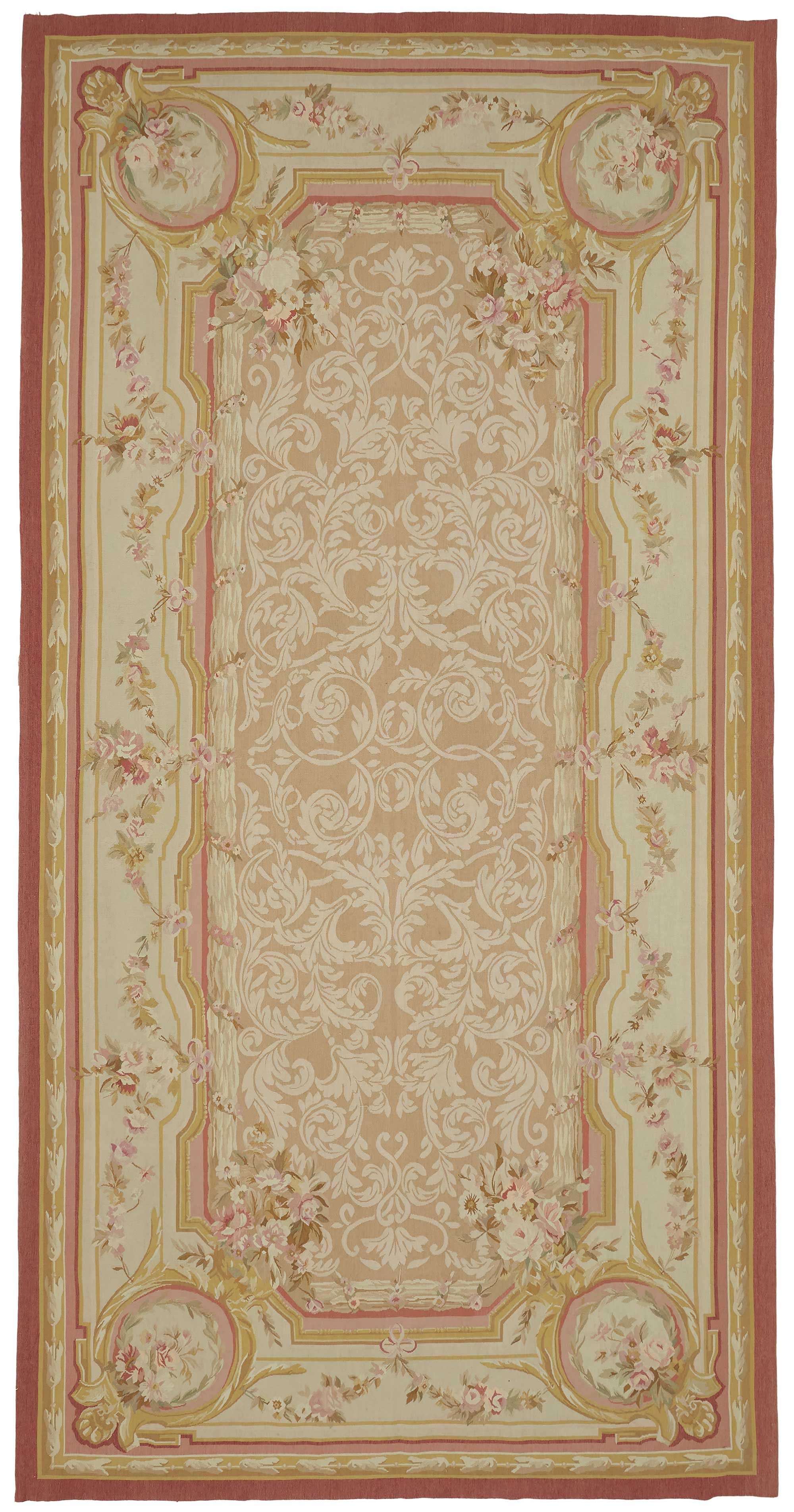 7x13 Floral Aubusson Kilim - 47382