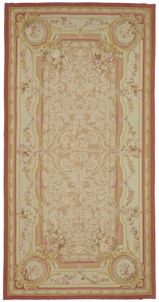 7x13 Floral Aubusson Kilim - 47382