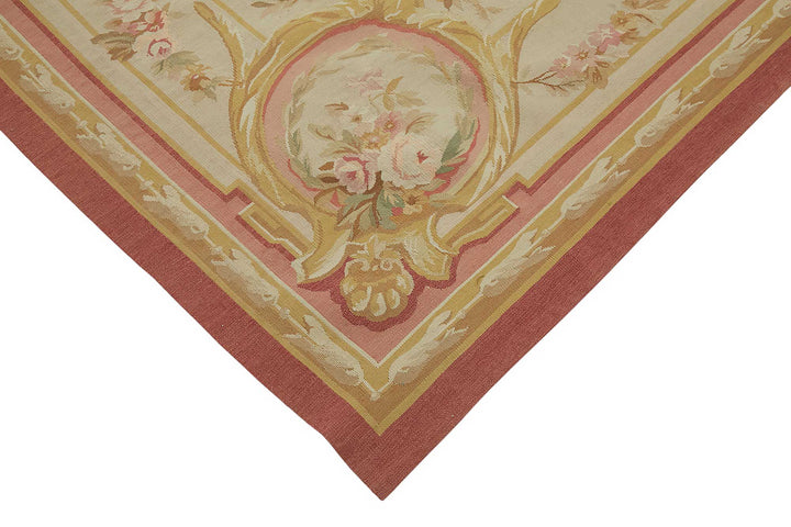 7x13 Floral Aubusson Kilim - 47382