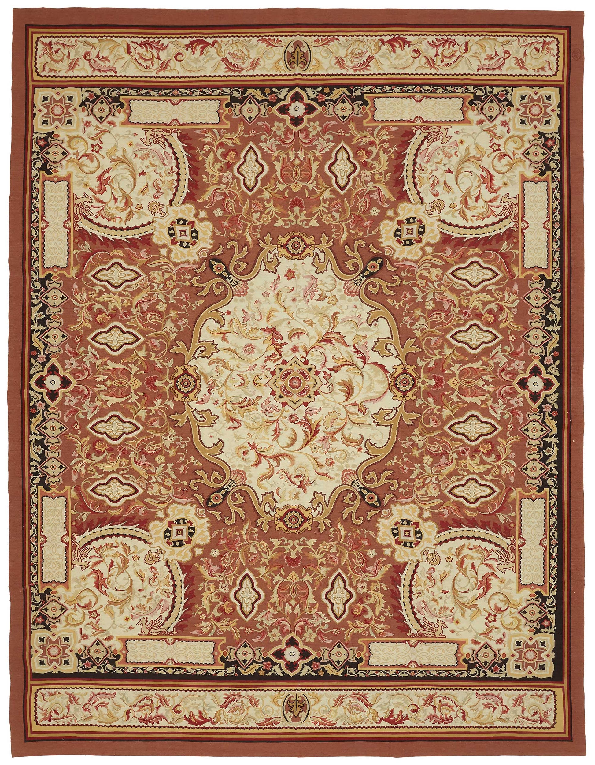 9x12 Floral Aubusson Kilim - 47383
