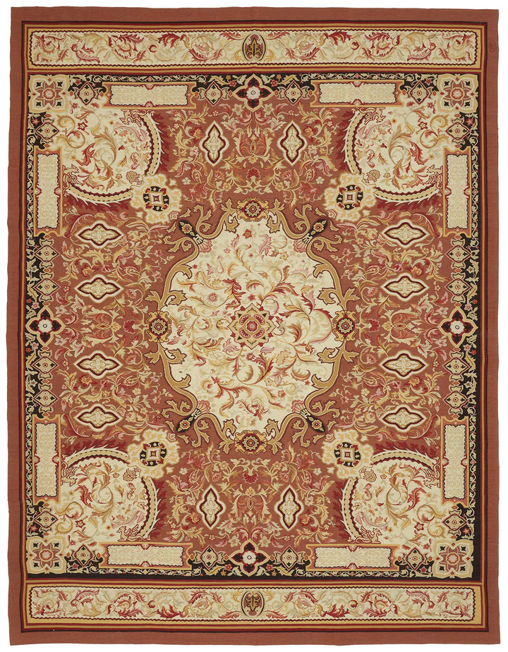 9x12 Floral Aubusson Kilim - 47383