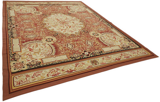 9x12 Floral Aubusson Kilim - 47383