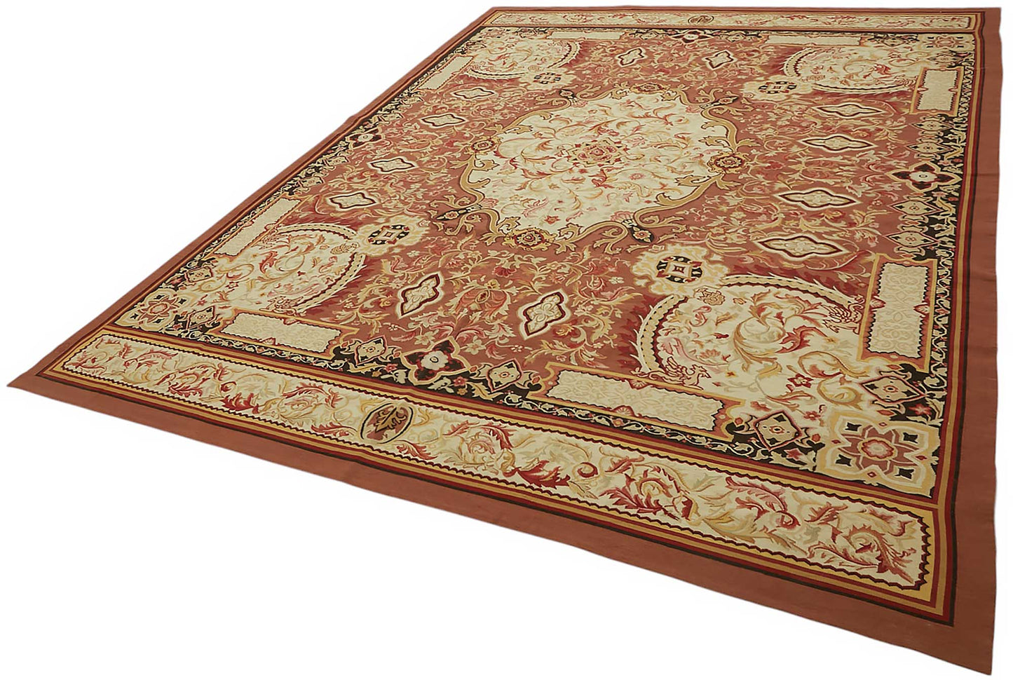 9x12 Floral Aubusson Kilim - 47383