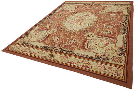 9x12 Floral Aubusson Kilim - 47383