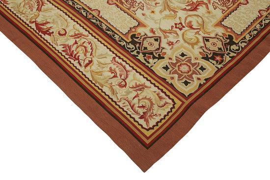 9x12 Floral Aubusson Kilim - 47383