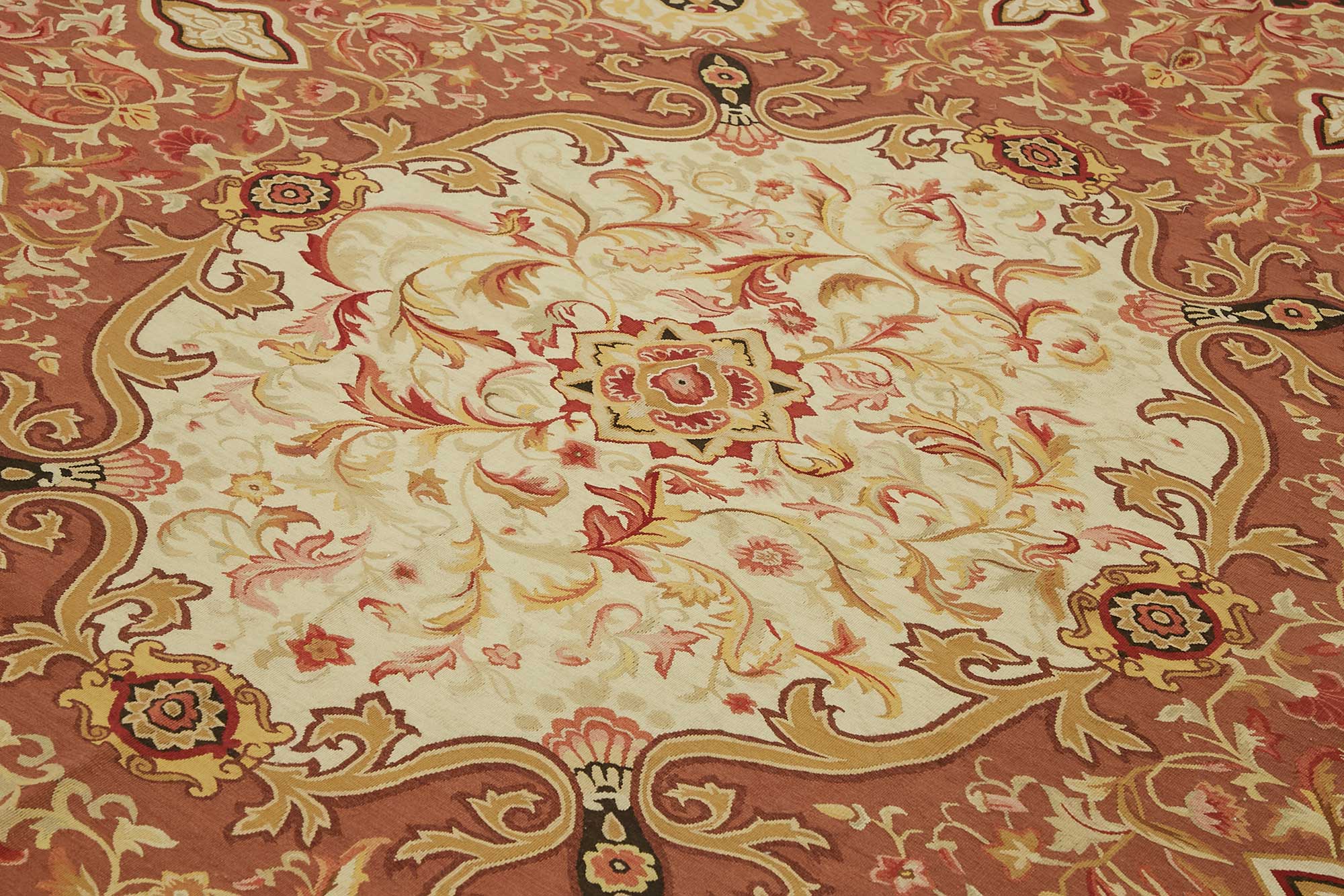 9x12 Floral Aubusson Kilim - 47383
