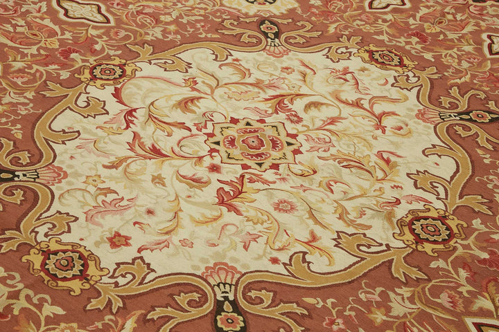 9x12 Floral Aubusson Kilim - 47383