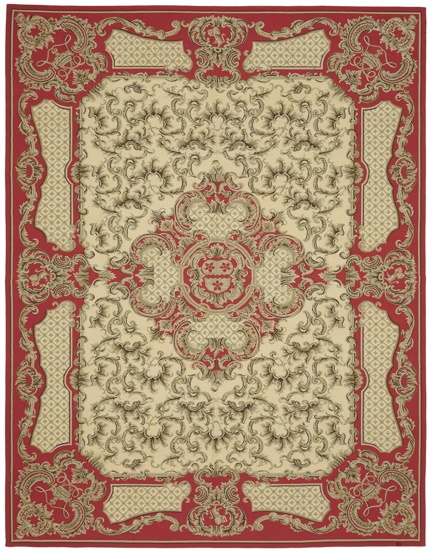 9x12 Floral Aubusson Kilim - 47384