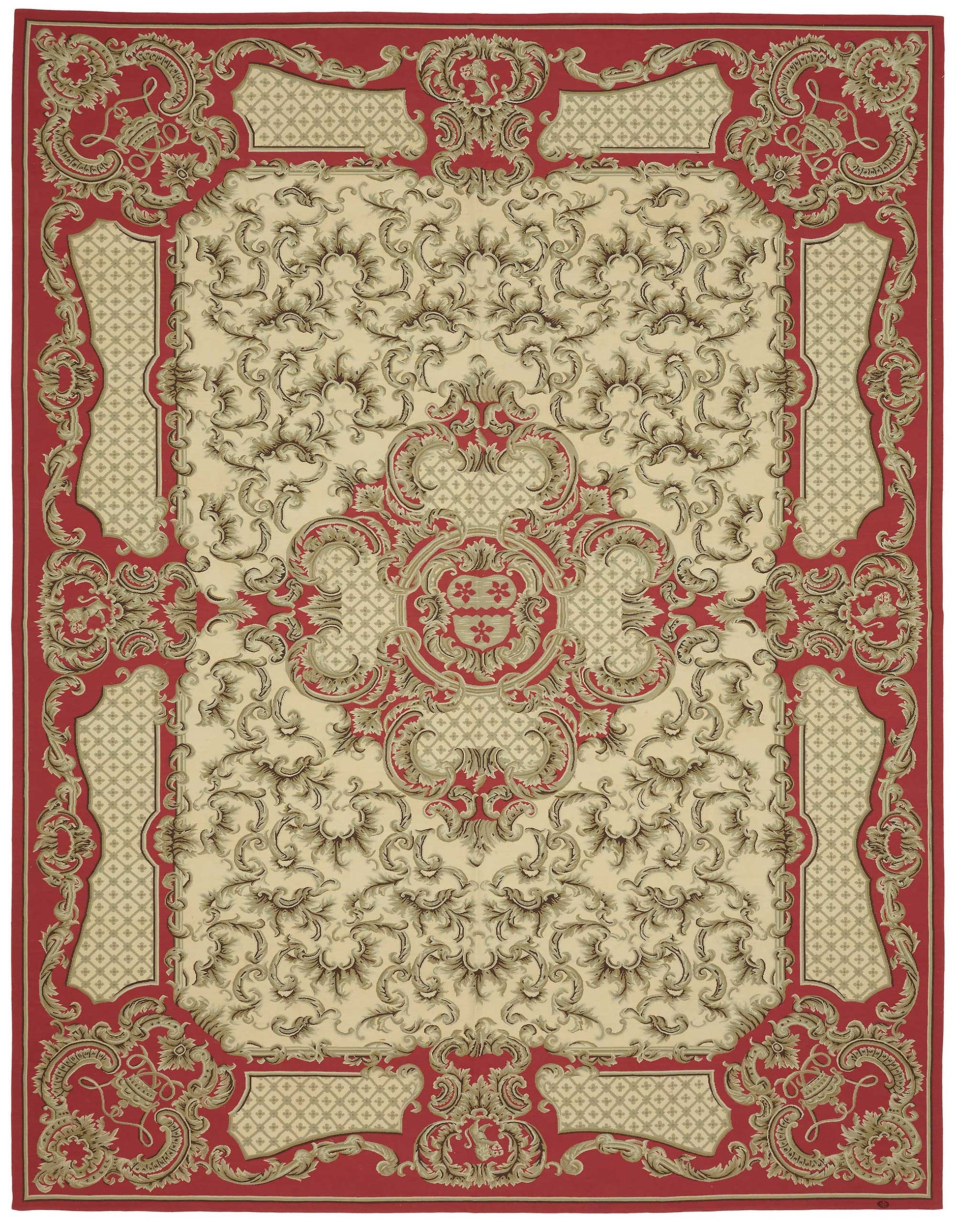 9x12 Floral Aubusson Kilim - 47384