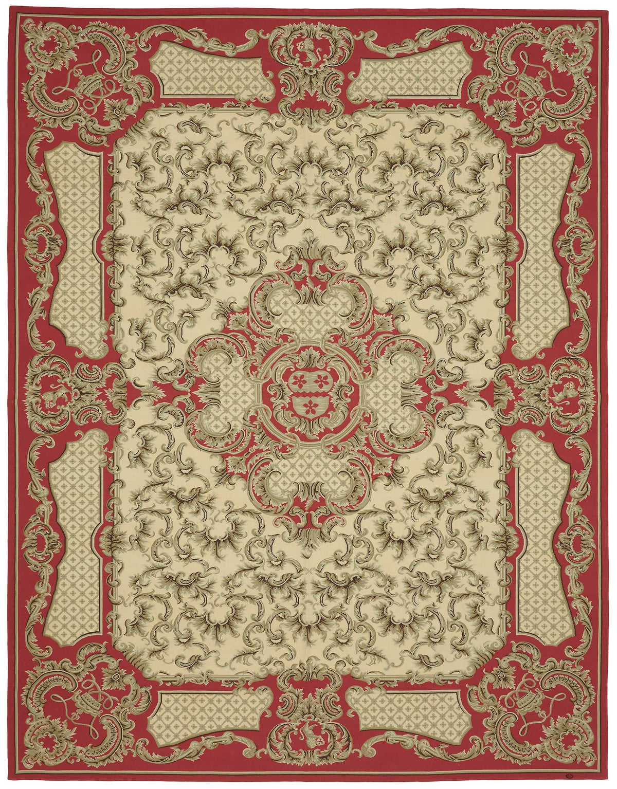 9x12 Floral Aubusson Kilim - 47384