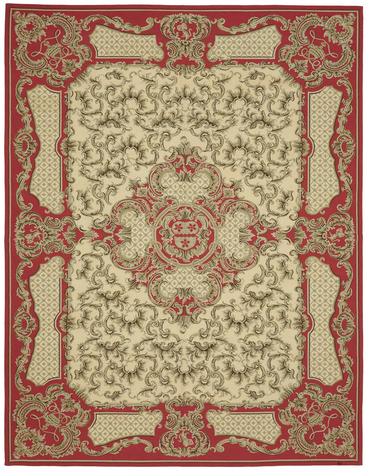 9x12 Floral Aubusson Kilim - 47384