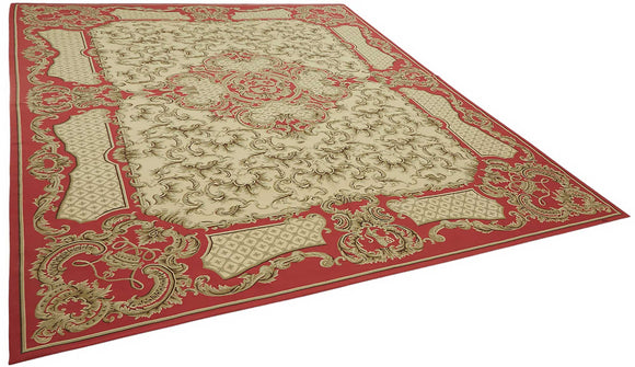 9x12 Floral Aubusson Kilim - 47384