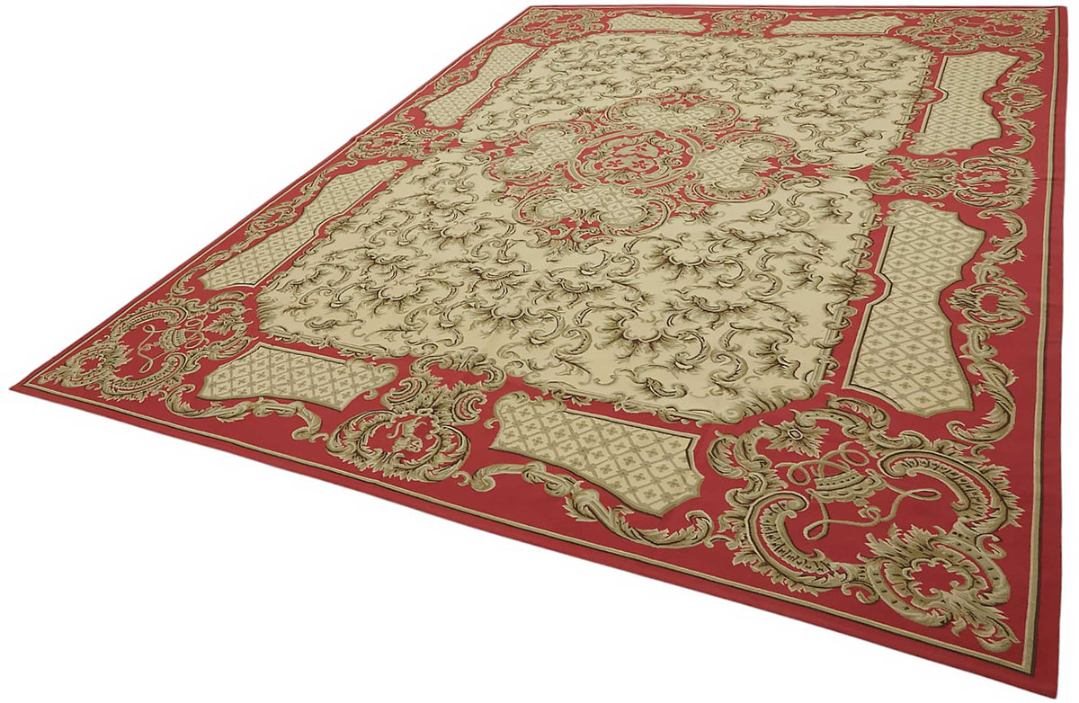 9x12 Floral Aubusson Kilim - 47384