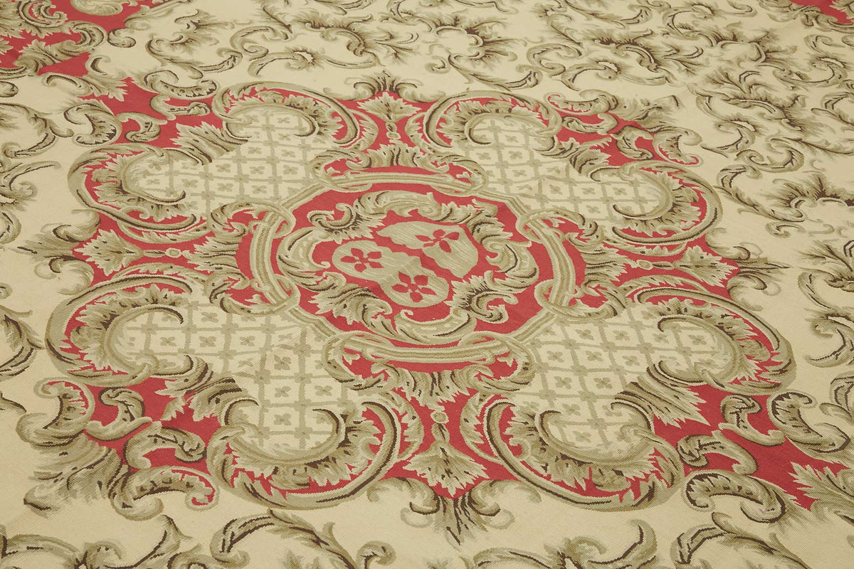 9x12 Floral Aubusson Kilim - 47384