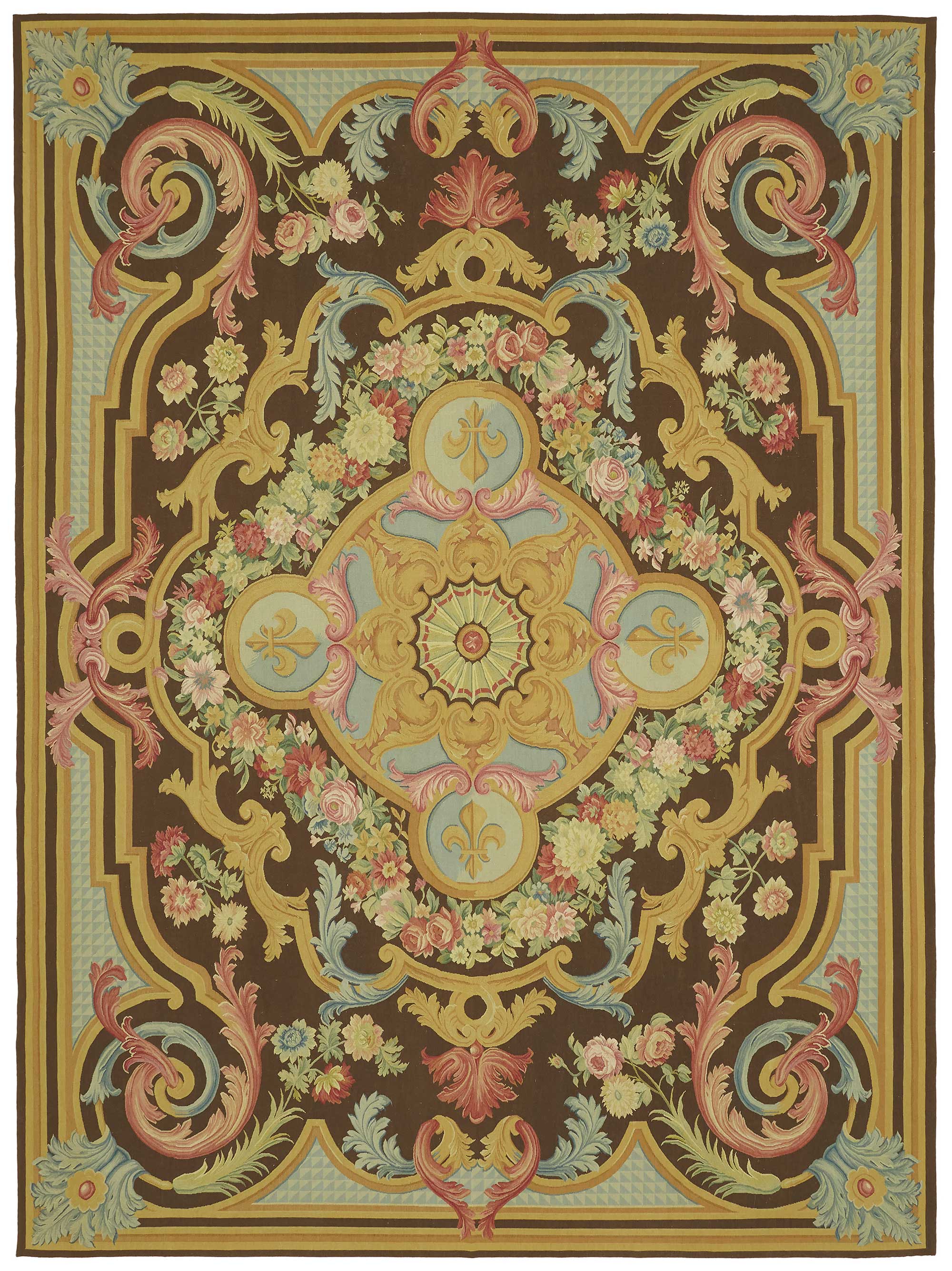 9x12 Floral Aubusson Kilim - 47385