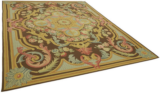 9x12 Floral Aubusson Kilim - 47385