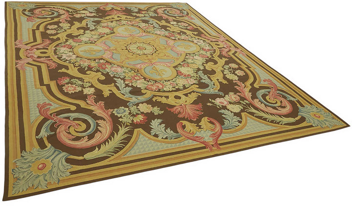 9x12 Floral Aubusson Kilim - 47385