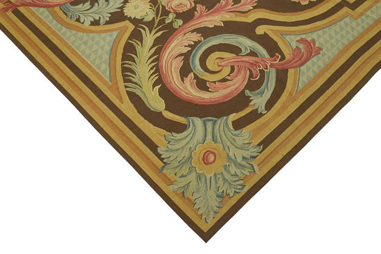 9x12 Floral Aubusson Kilim - 47385