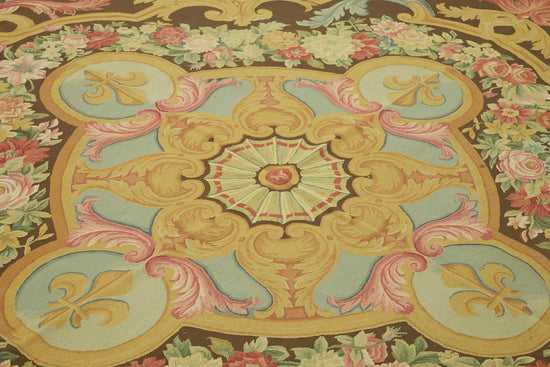 9x12 Floral Aubusson Kilim - 47385