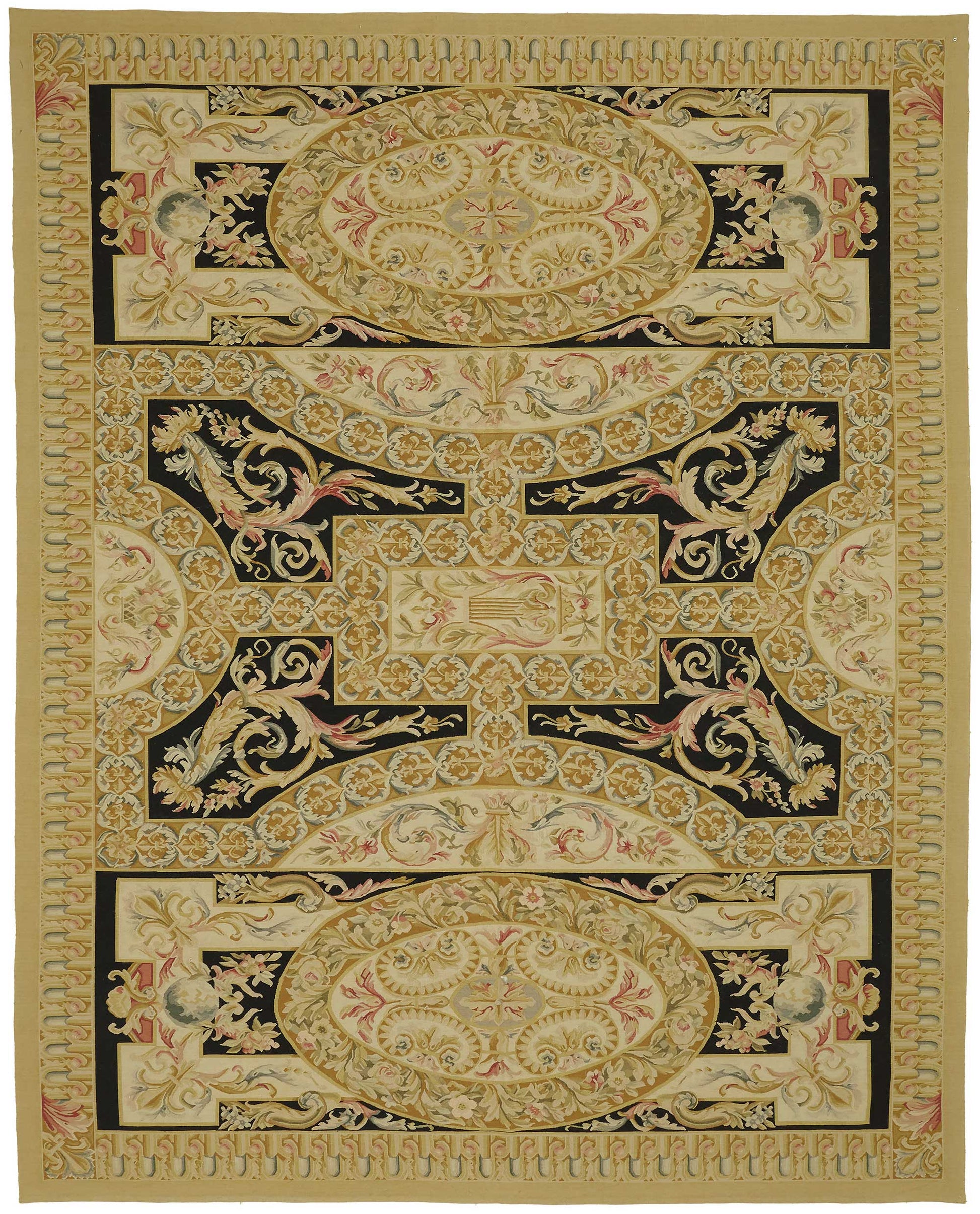 9x11 Floral Aubusson Kilim - 47386