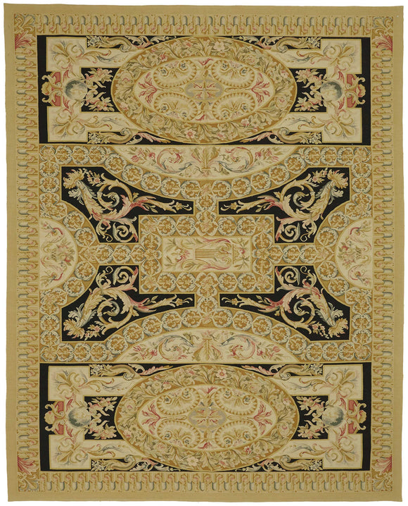 9x11 Floral Aubusson Kilim - 47386