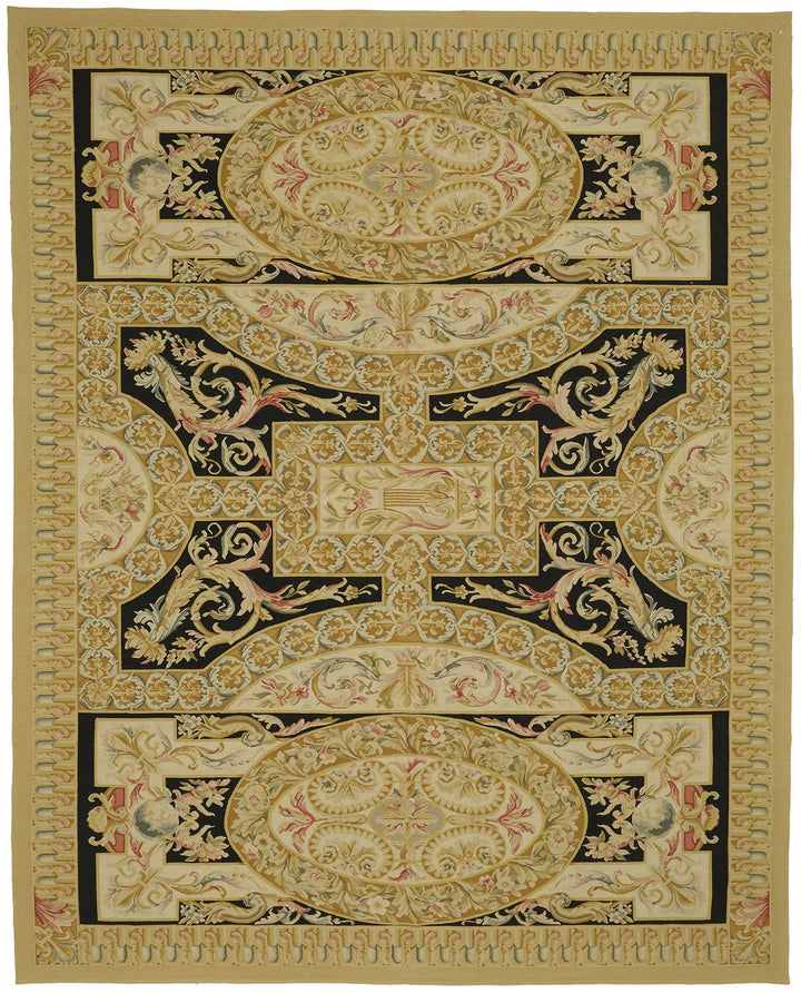 9x11 Floral Aubusson Kilim - 47386