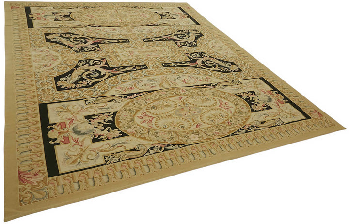 9x11 Floral Aubusson Kilim - 47386