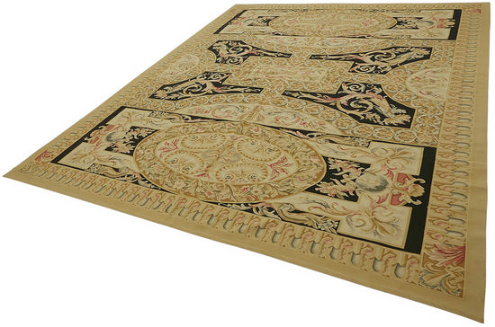 9x11 Floral Aubusson Kilim - 47386