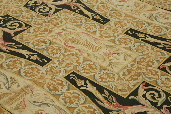 9x11 Floral Aubusson Kilim - 47386