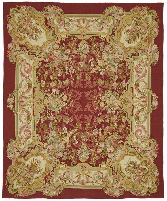8x10 Floral Aubusson Kilim - 47387