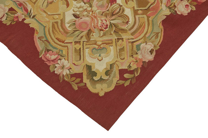 8x10 Floral Aubusson Kilim - 47387