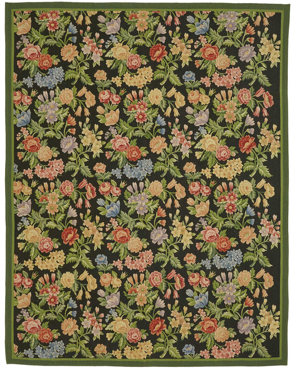 8x10 Floral Aubusson Kilim - 47388
