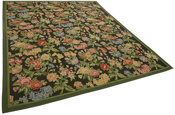 8x10 Floral Aubusson Kilim - 47388