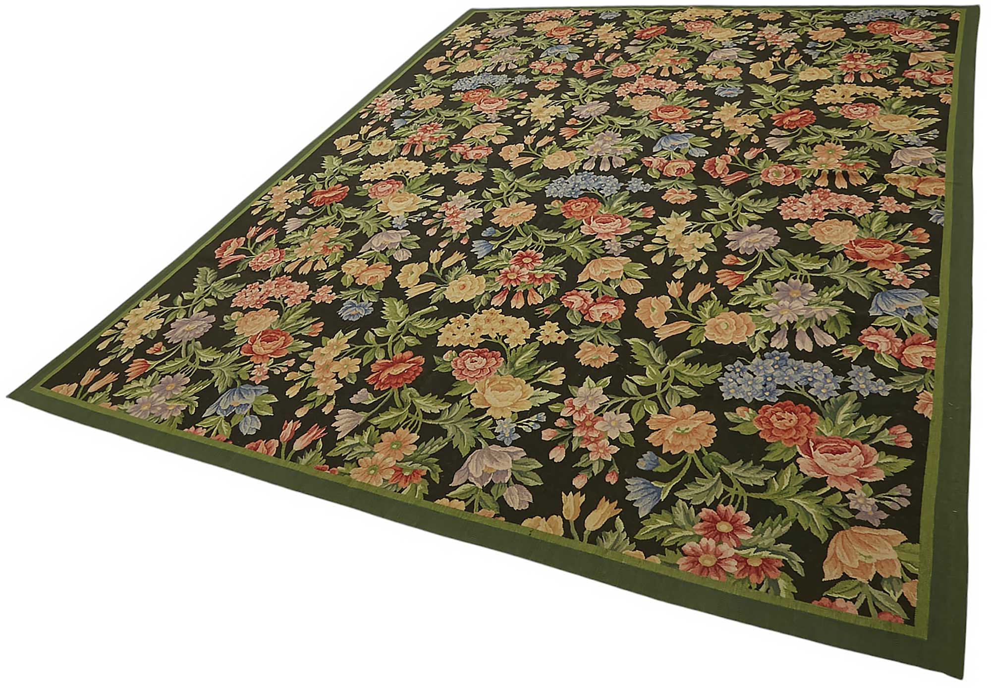 8x10 Floral Aubusson Kilim - 47388