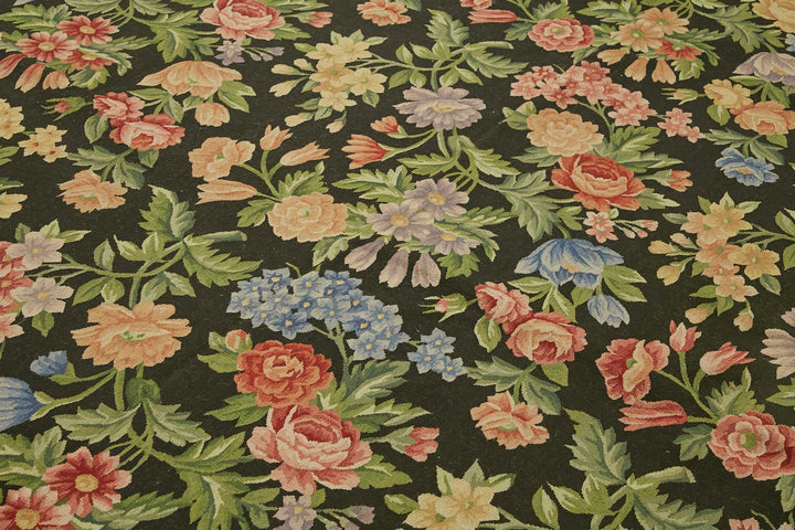8x10 Floral Aubusson Kilim - 47388