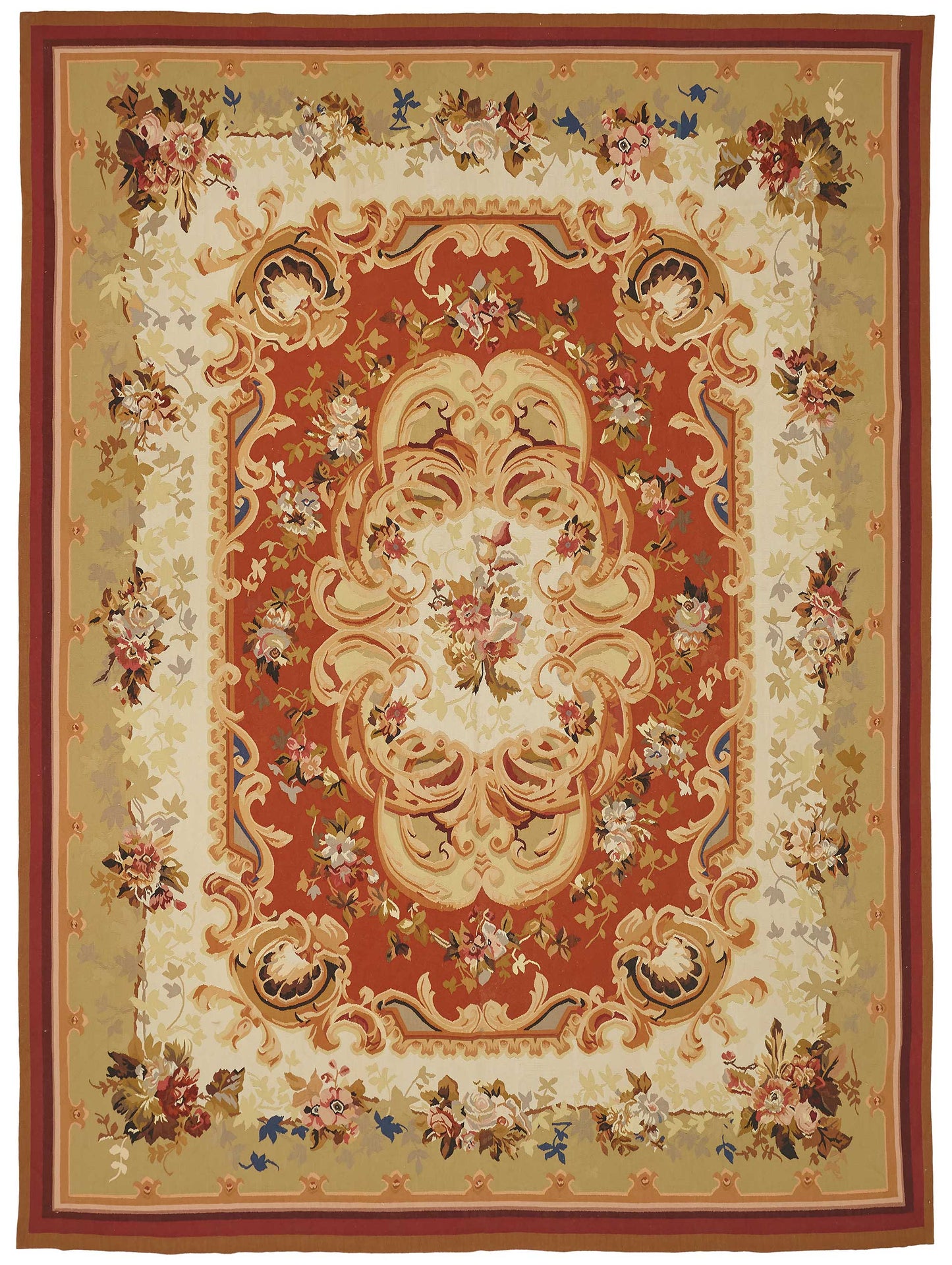 9x12 Floral Aubusson Kilim - 47390