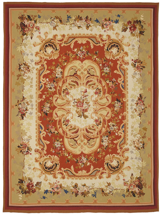 9x12 Floral Aubusson Kilim - 47390