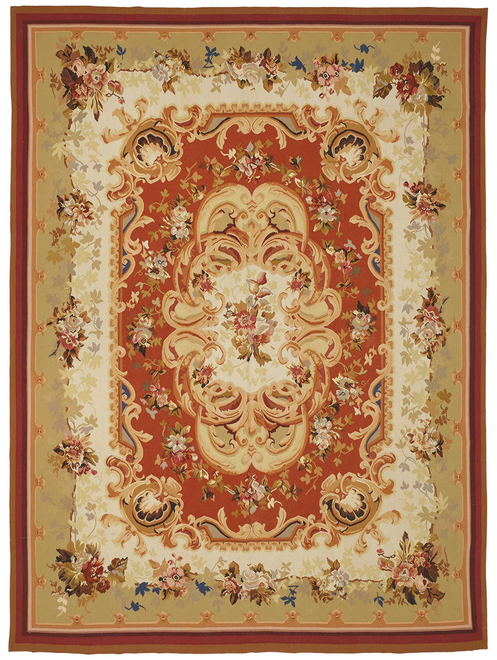 9x12 Floral Aubusson Kilim - 47390