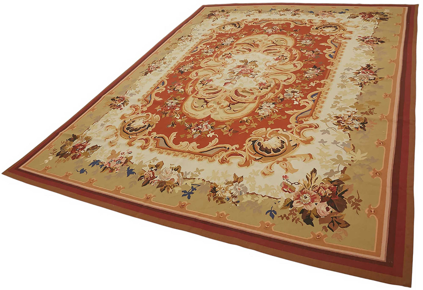 9x12 Floral Aubusson Kilim - 47390