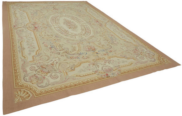 10x14 Floral Aubusson Kilim - 47391