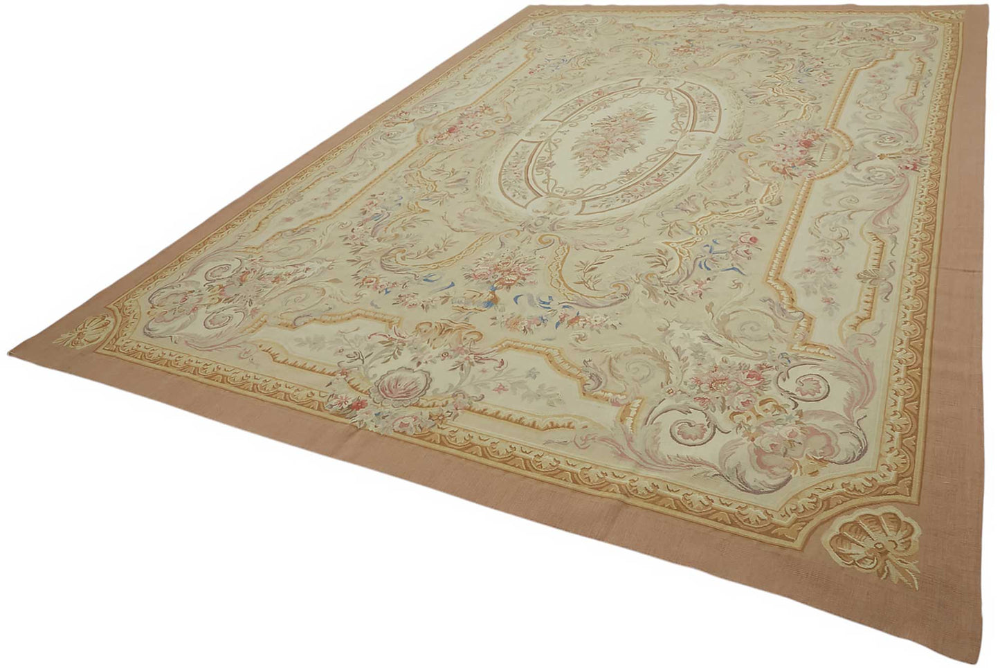 10x14 Floral Aubusson Kilim - 47391