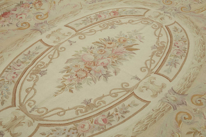 10x14 Floral Aubusson Kilim - 47391